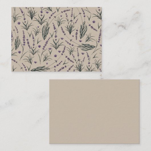 Lavender Botanical Pattern Business Card 名刺 (正面/裏面)