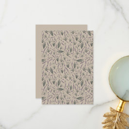 Lavender Botanical Pattern Flat Thank You Card サンキューカード