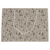 Lavender Botanical Pattern Gift Bag ラージペーパーバッグ (正面)