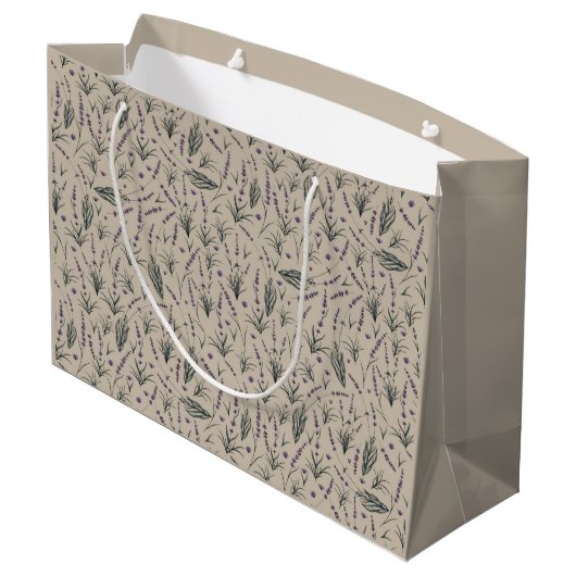 Lavender Botanical Pattern Gift Bag ラージペーパーバッグ (裏面アングル)
