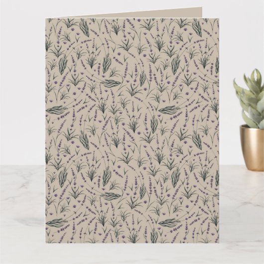 Lavender Botanical Pattern Greeting Card カード (小さな植物)