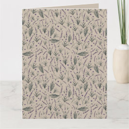 Lavender Botanical Pattern Greeting Card カード