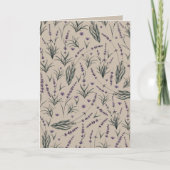 Lavender Botanical Pattern Greeting Card カード (正面)