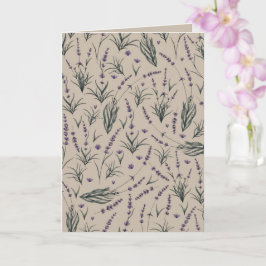 Lavender Botanical Pattern Greeting Card カード