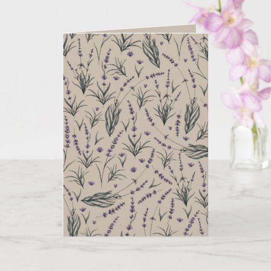Lavender Botanical Pattern Greeting Card カード (蘭)