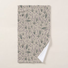 Lavender Botanical Pattern Hand Towel ハンドタオル