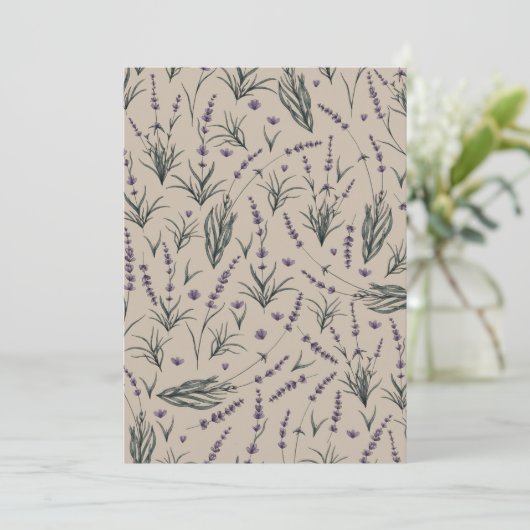 Lavender Botanical Pattern Invitation 招待状 (スタンド正面)