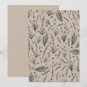 Lavender Botanical Pattern Invitation 招待状 (正面/裏面)