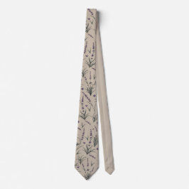 Lavender Botanical Pattern Necktie ネクタイ