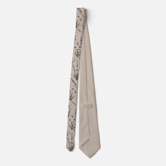 Lavender Botanical Pattern Necktie ネクタイ (裏面)
