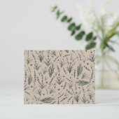 Lavender Botanical Pattern Postcard ポストカード (スタンド正面)