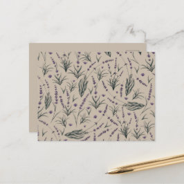 Lavender Botanical Pattern Postcard ポストカード