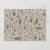Lavender Botanical Pattern Postcard ポストカード (正面)