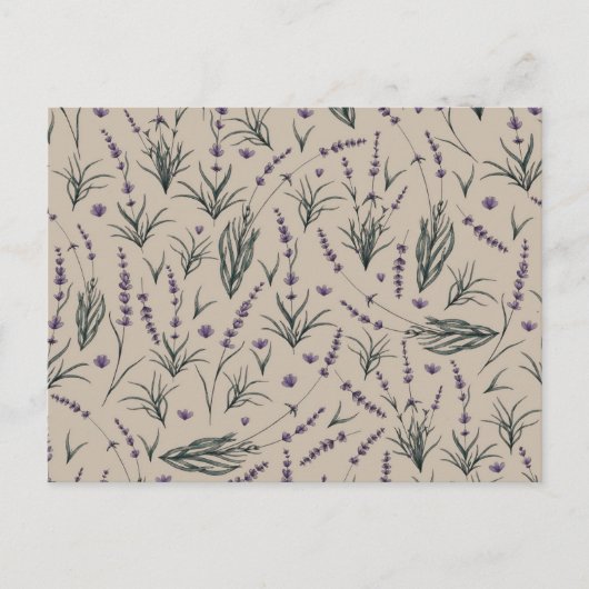Lavender Botanical Pattern Postcard ポストカード (正面)