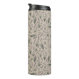 Lavender Botanical Pattern Thermal Tumbler タンブラー