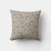 Lavender Botanical Pattern Throw Pillow クッション (正面)