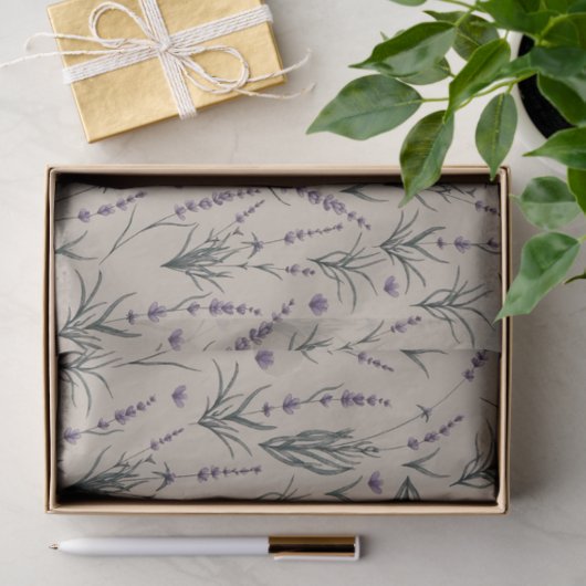 Lavender Botanical Pattern Tissue Paper 薄葉紙 (ギフト)