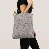 Lavender Botanical Pattern Tote Bag トートバッグ (クローズアップ)