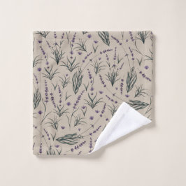 Lavender Botanical Pattern Wash Cloth ウォッシュタオル