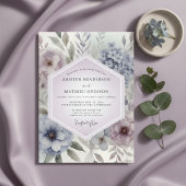 Lavender Botanical Romance Wedding 招待状
