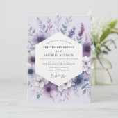 Lavender Botanical Romance Wedding 招待状 (スタンド正面)