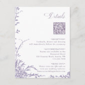 Lavender Botanical Wedding QR Code Details エンクロージャーカード (正面)