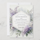 Lavender Botanical Whimsy Wedding 招待状 (正面)