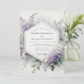 Lavender Botanical Whimsy Wedding 招待状 (スタンド正面)