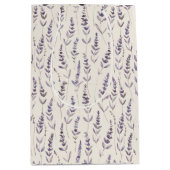 Lavender Botanical Wrapping Paper – Vintage Floral ミディアムペーパーバッグ (正面)