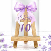 Lavender bow acrylic table number sign アクリル招待状