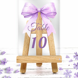 Lavender bow acrylic table number sign アクリル招待状