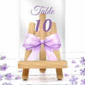 Lavender bow acrylic table number sign アクリル招待状