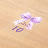 Lavender bow acrylic table number sign アクリル招待状 (レイダウン)