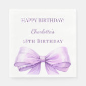 Lavender bow birthday party luncheon スタンダードランチョンナプキン (正面)