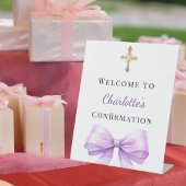 Lavender bow Confirmation welcome 台座サイン