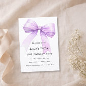Lavender bow coquette girl birthday 招待状