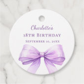 Lavender bow DIY write by hand birthday フェイバータグ (正面)