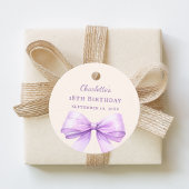 Lavender bow ivory DIY write by hand birthday フェイバータグ