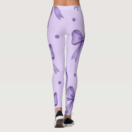Lavender Bow Pattern Leggings レギンス (裏面)