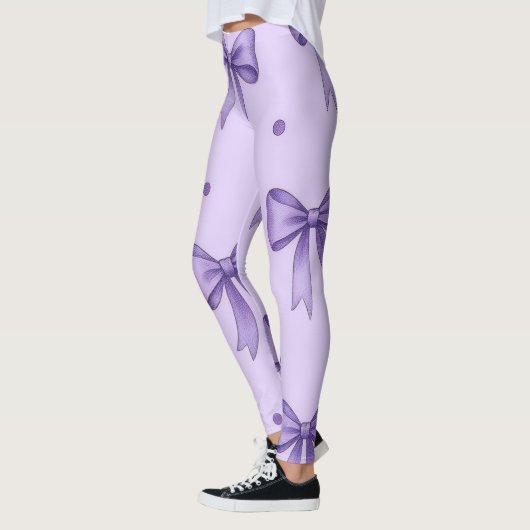 Lavender Bow Pattern Leggings レギンス (左)