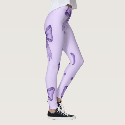 Lavender Bow Pattern Leggings レギンス (右)