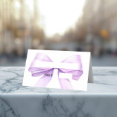 Lavender bow Place Cards Elegant Folded プレイスカード