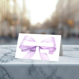 Lavender bow Place Cards Elegant Folded プレイスカード