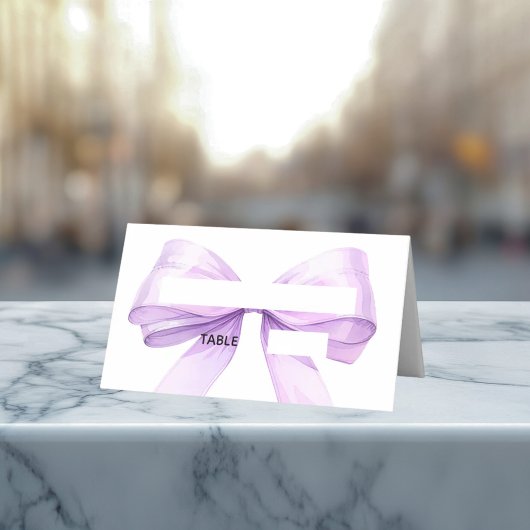 Lavender bow Place Cards Elegant Folded プレイスカード