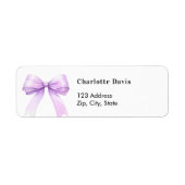 Lavender bow return address  ラベル (正面)