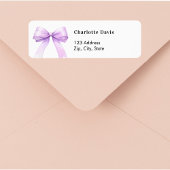 Lavender bow return address  ラベル