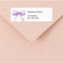 Lavender bow return address  ラベル