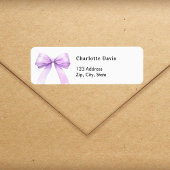 Lavender bow return address  ラベル