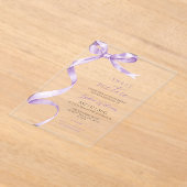 Lavender Bow Sweet 16 Birthday  アクリル招待状 (レイダウン)