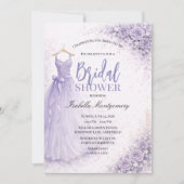 Lavender Bridesmaid Dress Bridal Shower 招待状 (正面)